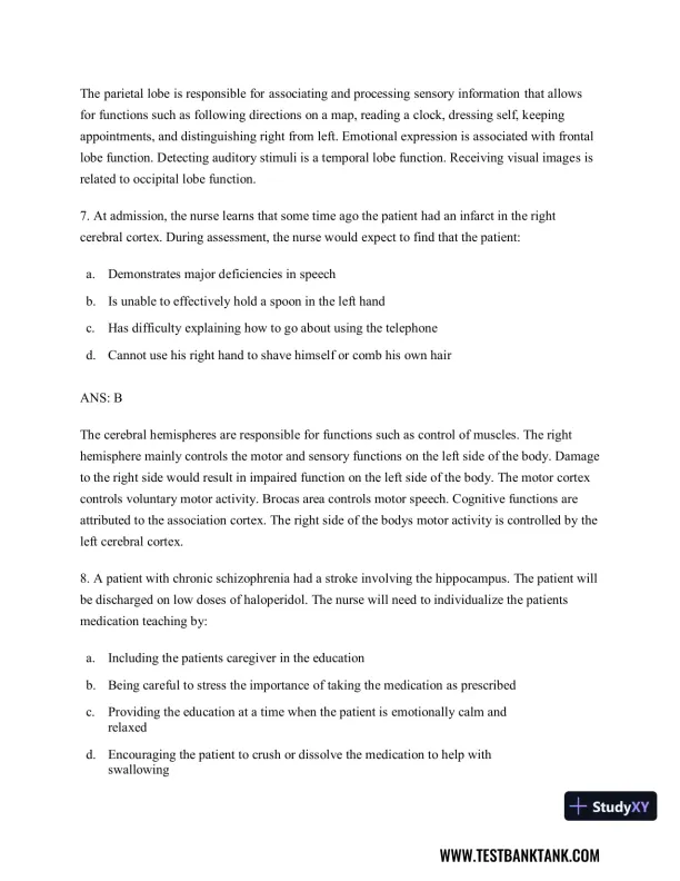 Diagnostic and Statistical Manual of Mental Disorders 5th Edition Test Bank - Page 19 preview image