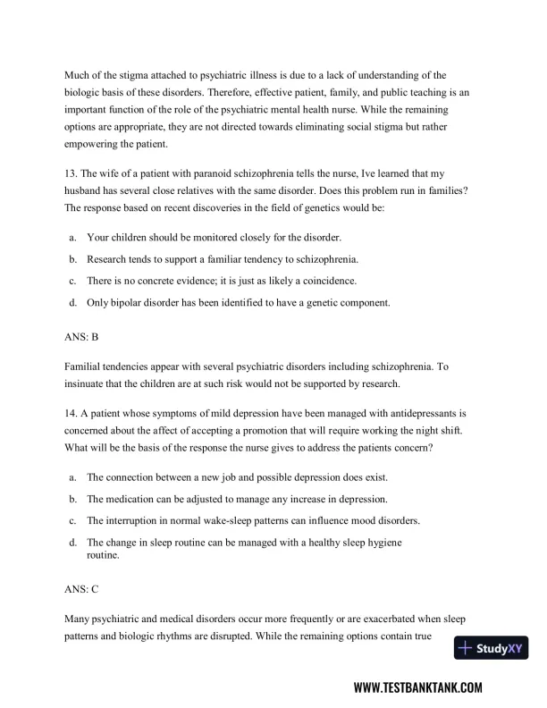 Diagnostic and Statistical Manual of Mental Disorders 5th Edition Test Bank - Page 22 preview image