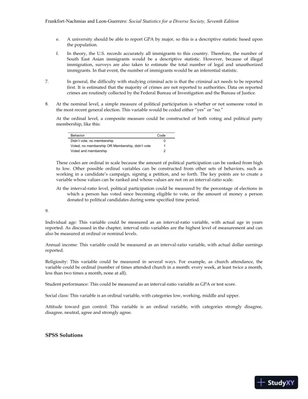 Social Statistics for a Diverse Society Seventh Edition Solution Manual - Page 3 preview image