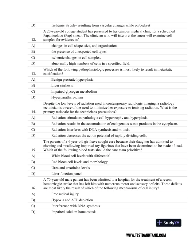 Rubin's Pathology: Clinicopathologic Foundations of Medicine Seventh Edition Test Bank - Page 4 preview image