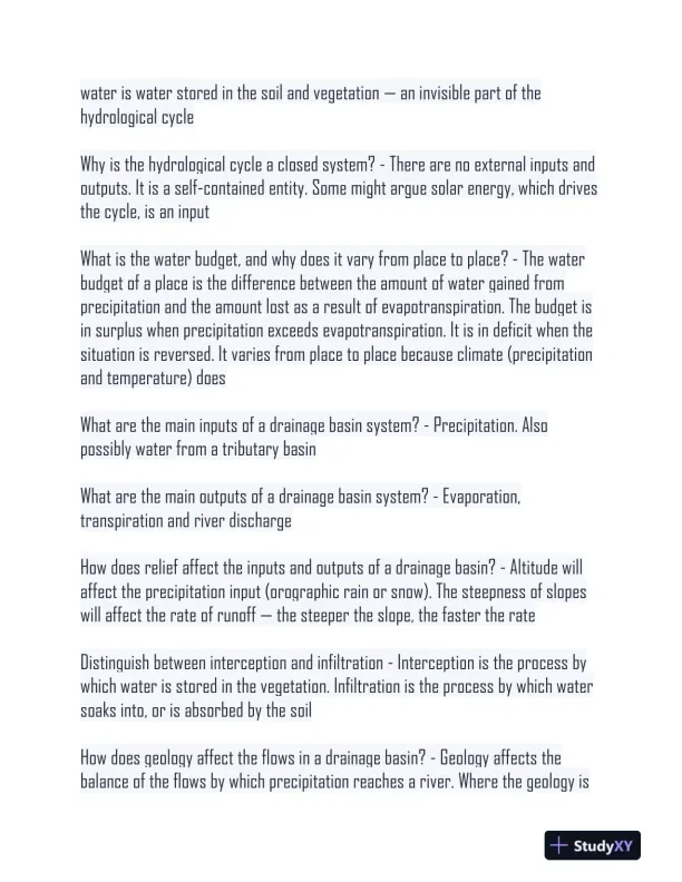 The Water Cycle And Water Insecurity Exam With Answers (32 Solved Questions) - Page 4 preview image
