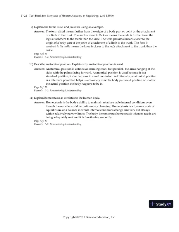 Test Bank for Essentials of Human Anatomy and Physiology, 12th Edition - Page 25 preview image