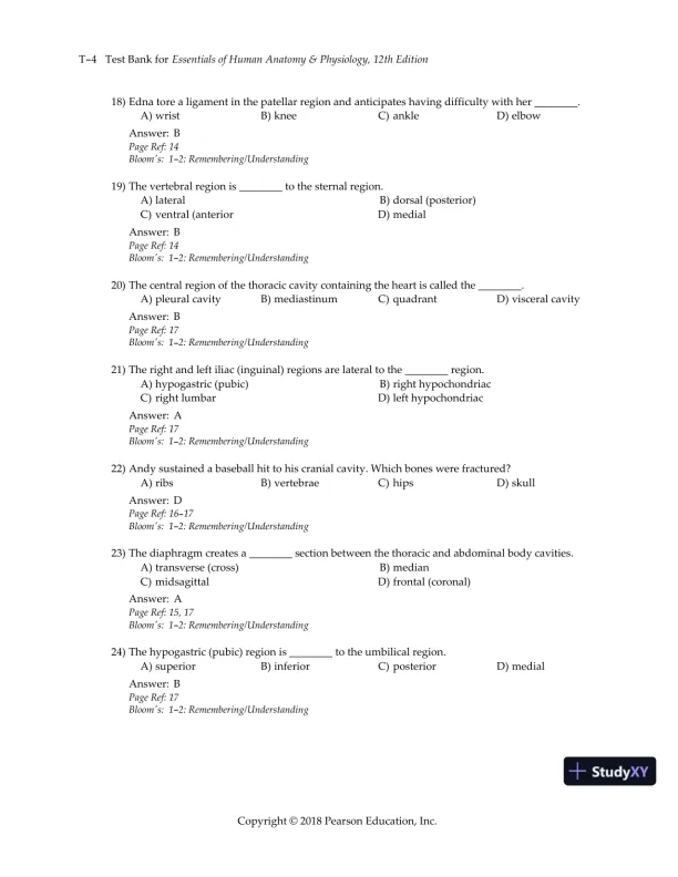 Test Bank for Essentials of Human Anatomy and Physiology, 12th Edition - Page 7 preview image