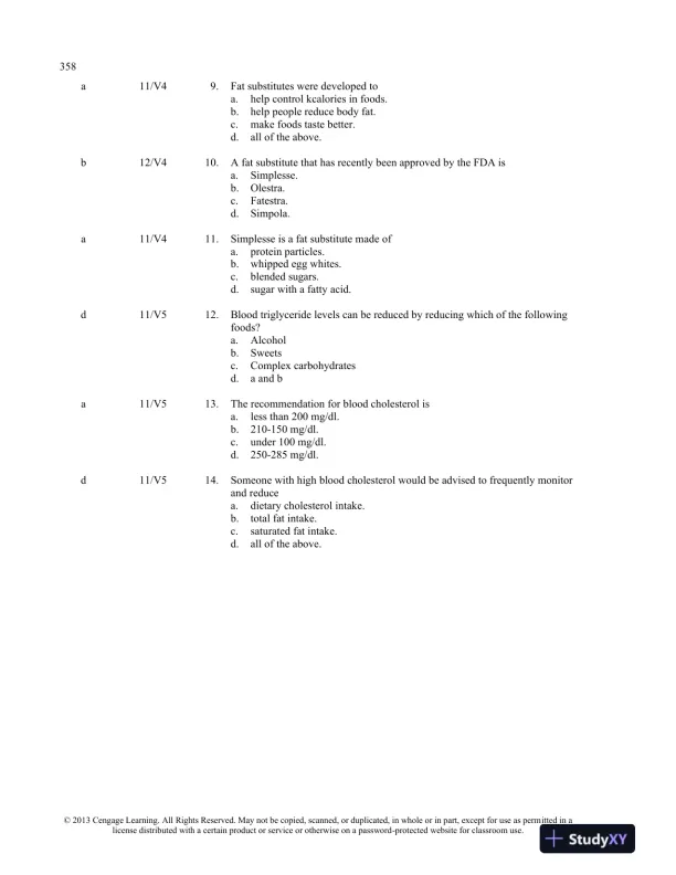 Test Bank For Understanding Nutrition, 13th Edition - Page 11 preview image