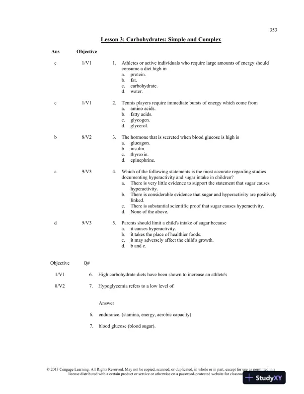 Test Bank For Understanding Nutrition, 13th Edition - Page 6 preview image
