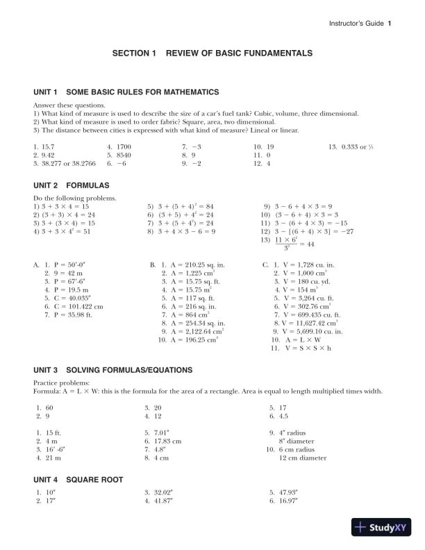 Solution Manual For Mathematics for Plumbers and Pipefitters, 8th Edition - Page 5 preview image