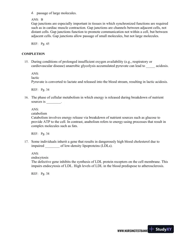 Test Bank For Pathophysiology, 6th Edition - Page 16 preview image