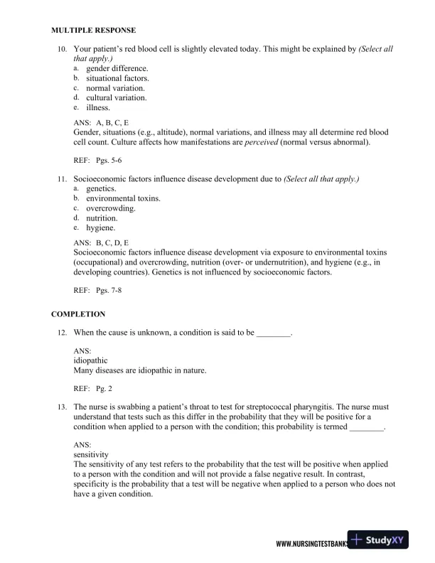 Test Bank For Pathophysiology, 6th Edition - Page 5 preview image