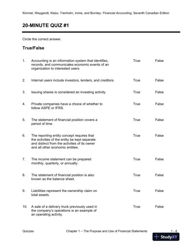 Class Notes for Financial Accounting: Tools for Business Decision-Making, Seventh Canadian Edition - Page 16 preview image