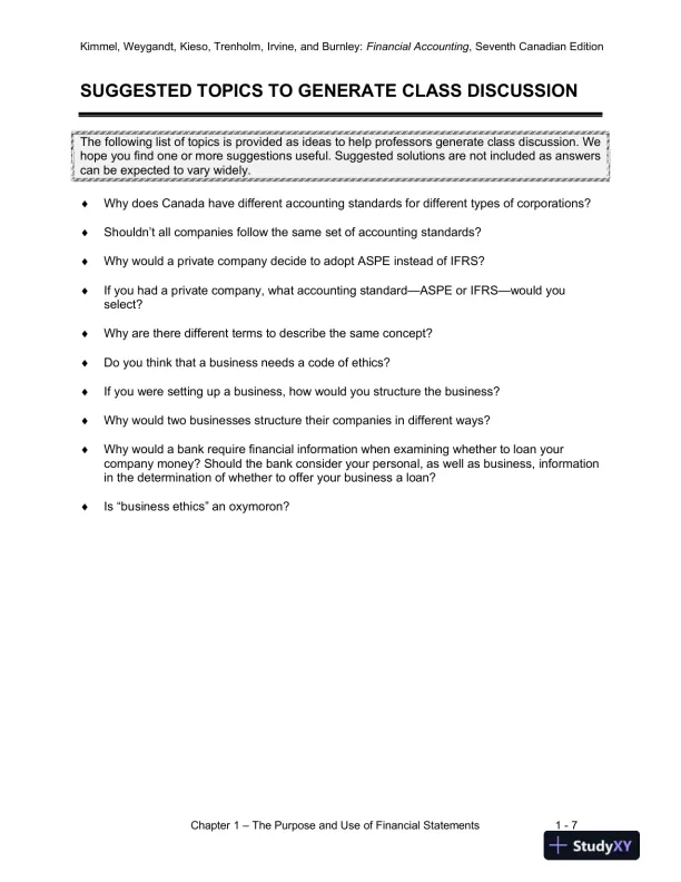 Class Notes for Financial Accounting: Tools for Business Decision-Making, Seventh Canadian Edition - Page 8 preview image