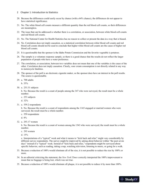 Solution Manual for Essentials of Statistics, 6th Edition - Page 7 preview image