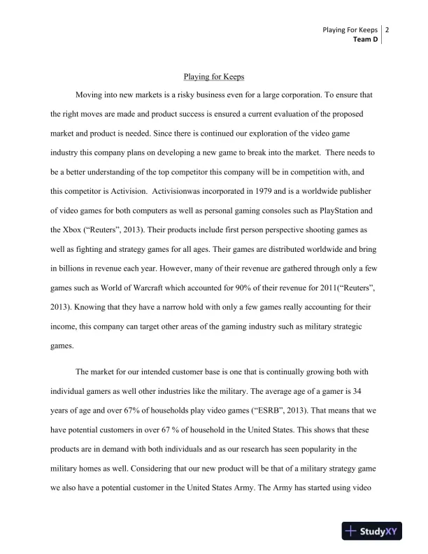 ECO/365 Playing for Keeps: A Current Market Conditions Competitive Analysis of the Video Game Industry - Page 3 preview image