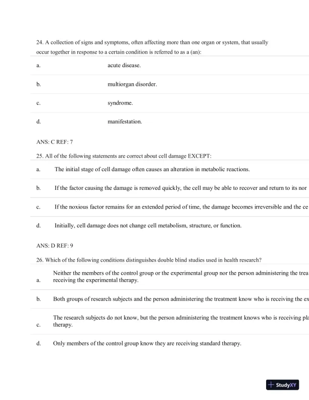 Test Bank for Porth's Essentials of Pathophysiology, 5th Edition (Chapters 1-28) - Page 11 preview image