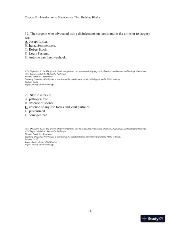 Test Bank For Microbiology Fundamentals: A Clinical Approach, 2nd Edition - Page 12 preview image