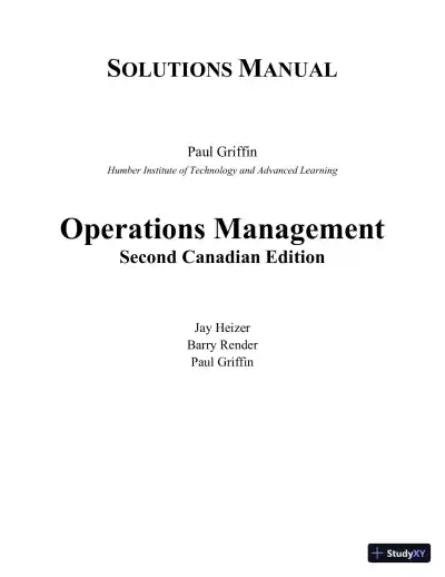 Operations Management: Sustainability and Supply Chain Management, Second Canadian Edition Solution Manual - Page 1 preview image