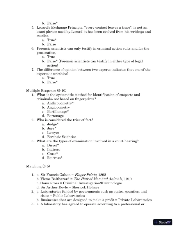 Test Bank For Forensic Science, 4th Edition - Page 8 preview image