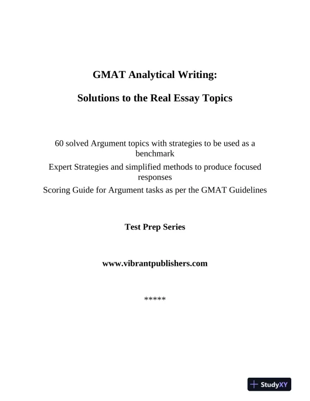 GMAT Analytical Writing: Solutions to the Real Argument Topics (2021) - Page 3 preview image