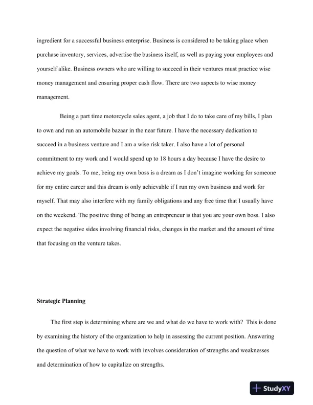 BUS402 Discussion: Entrepreneurship and Business Management: Strategies, Challenges, and Best Practices - Page 4 preview image