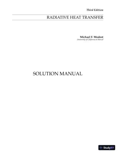 Solution Manual for Radiative Heat Transfer, 3rd Edition - Page 1 preview image