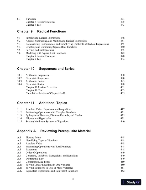 Solution Manual for Intermediate Algebra Functions and Authentic Applications, 6th Edition - Page 5 preview image