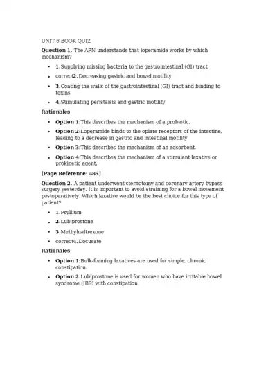 Pharm Unit 6 Book Quiz - Page 1 preview image