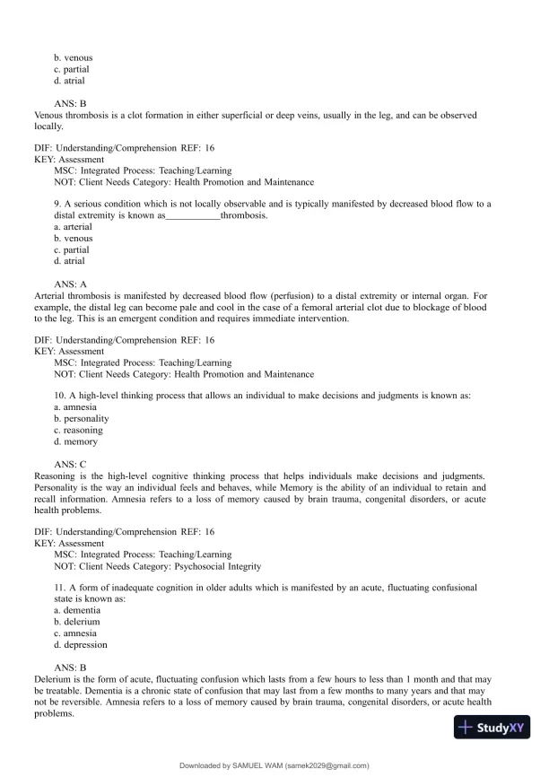 Test Bank for Medical-Surgical Nursing: Concepts for Interprofessional Collaborative Care, 9th Edition (Chapters 1-74) - Page 13 preview image