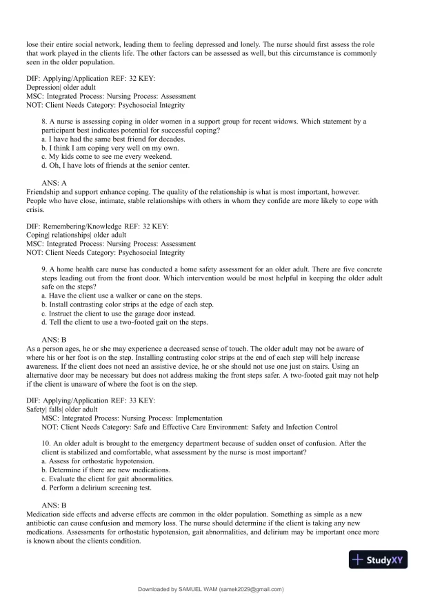 Test Bank for Medical-Surgical Nursing: Concepts for Interprofessional Collaborative Care, 9th Edition (Chapters 1-74) - Page 18 preview image