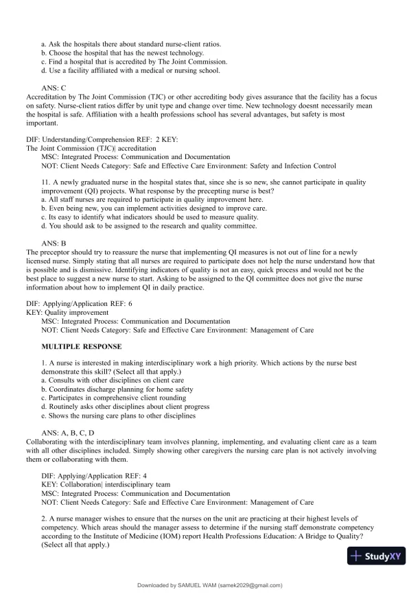 Test Bank for Medical-Surgical Nursing: Concepts for Interprofessional Collaborative Care, 9th Edition (Chapters 1-74) - Page 9 preview image