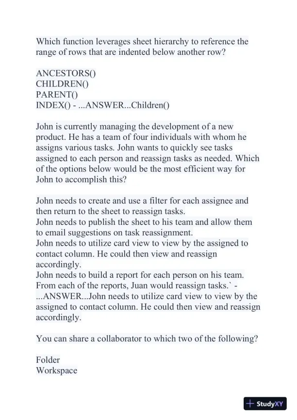 2024 Excel Crash Certification Exam With Answers (150 Solved Questions) - Page 10 preview image