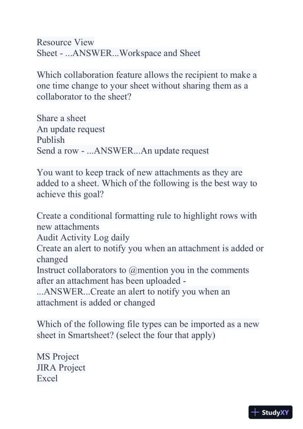 2024 Excel Crash Certification Exam With Answers (150 Solved Questions) - Page 11 preview image