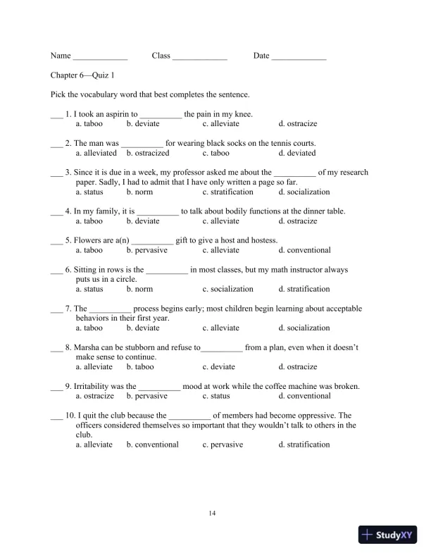 Test Bank for Academic Vocabulary: Academic Words , 6th Edition - Page 18 preview image