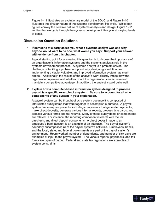 Solution Manual for Essentials of System Analysis and Design, 4th Edition - Page 14 preview image