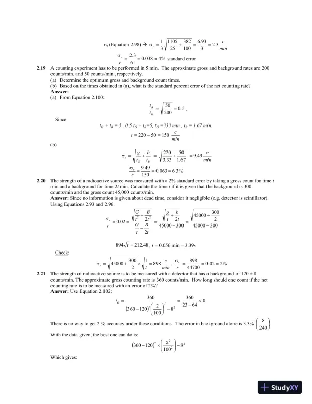 Solution Manual for Measurement and Detection of Radiation, 3rd Edition - Page 9 preview image