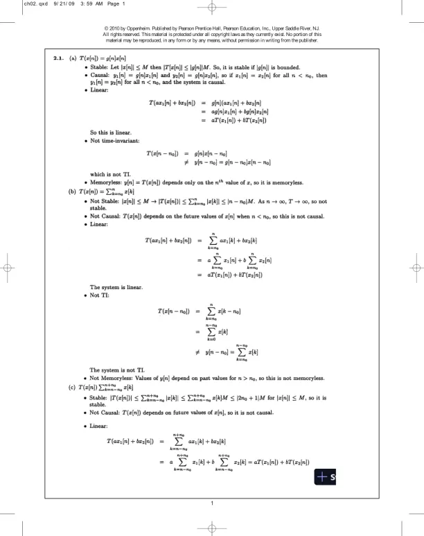 Solution Manual For Discrete-Time Signal Processing, 3rd Edition - Page 1 preview image