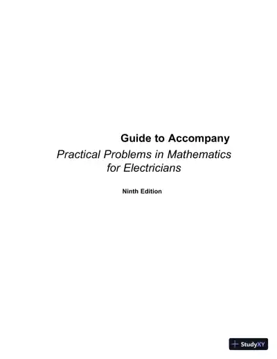 Solution Manual for Practical Problems in Mathematics for Electricians, 9th Edition - Page 1 preview image