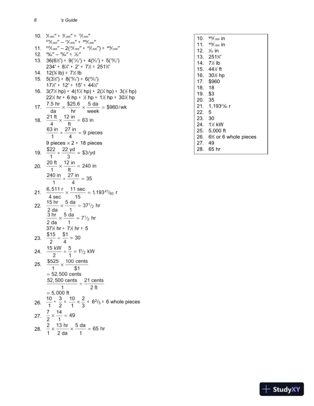 Solution Manual for Practical Problems in Mathematics for Electricians, 9th Edition - Page 12 preview image