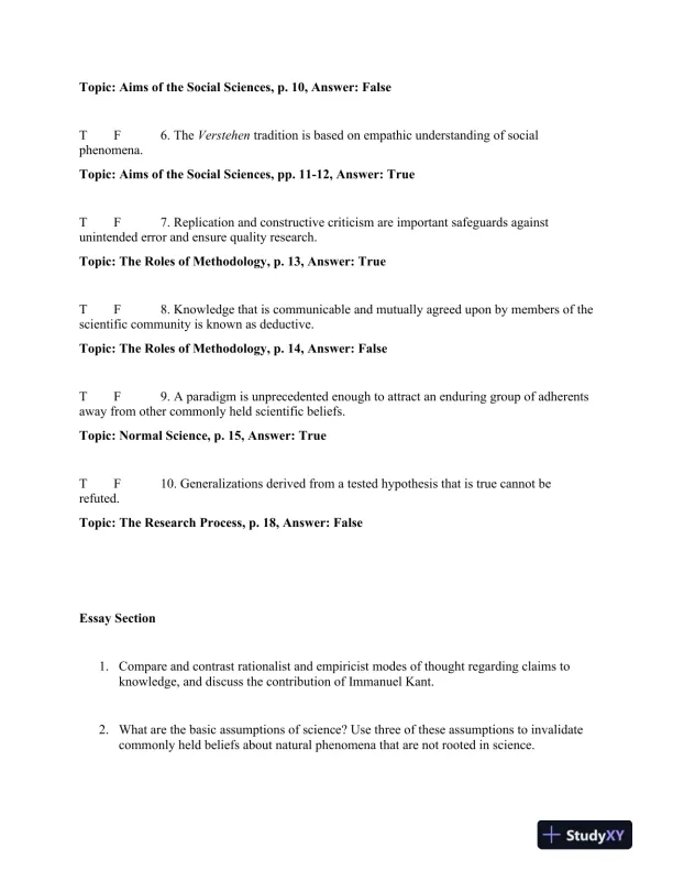 Research Methods in the Social Sciences Eighth Edition Test Bank - Page 11 preview image