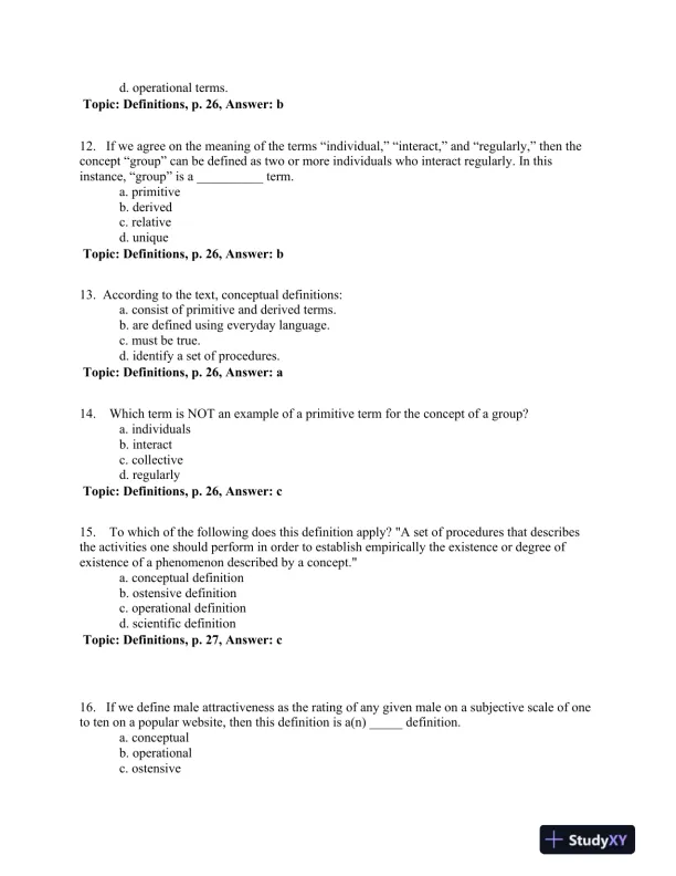 Research Methods in the Social Sciences Eighth Edition Test Bank - Page 15 preview image