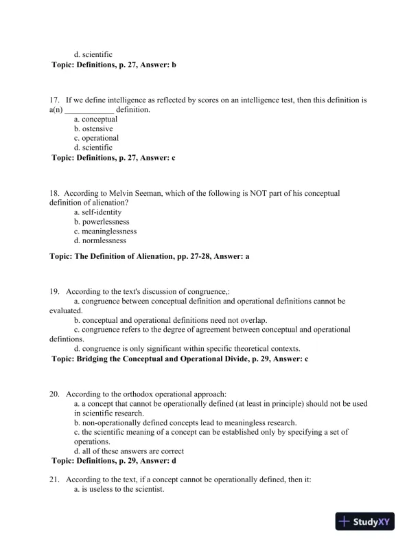 Research Methods in the Social Sciences Eighth Edition Test Bank - Page 16 preview image