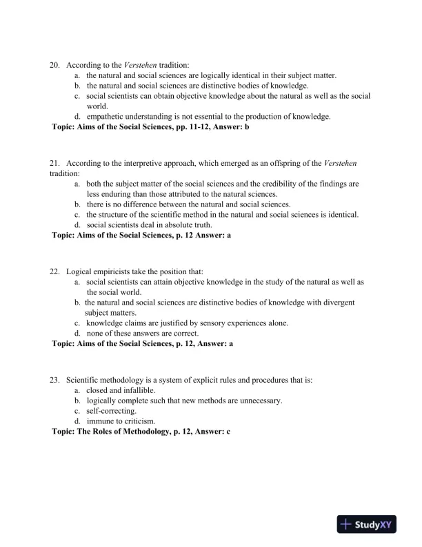 Research Methods in the Social Sciences Eighth Edition Test Bank - Page 6 preview image