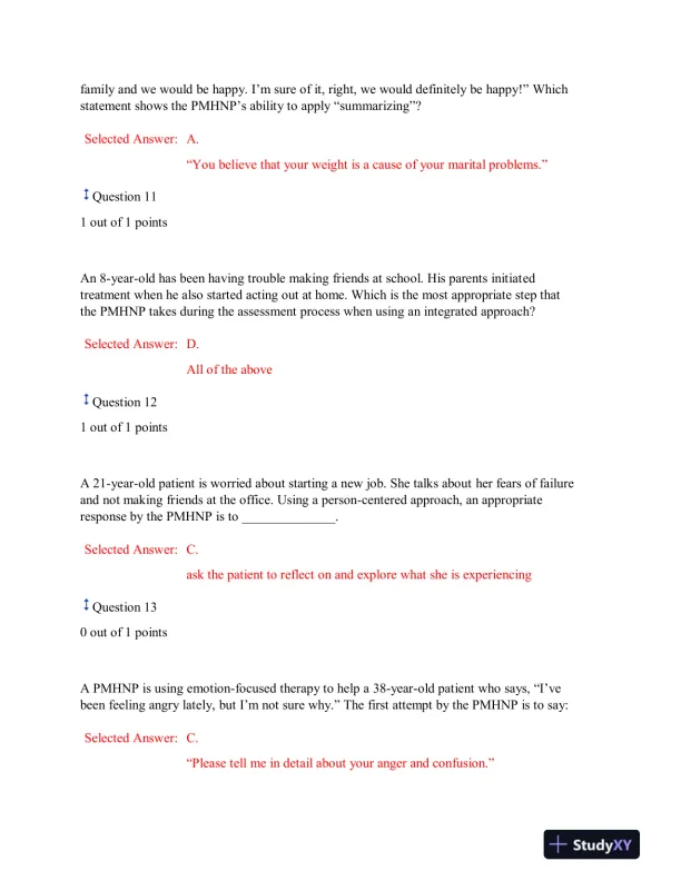 NURS6640 Mental Health Final Exam With Answers (75 Solved Questions) - Page 5 preview image