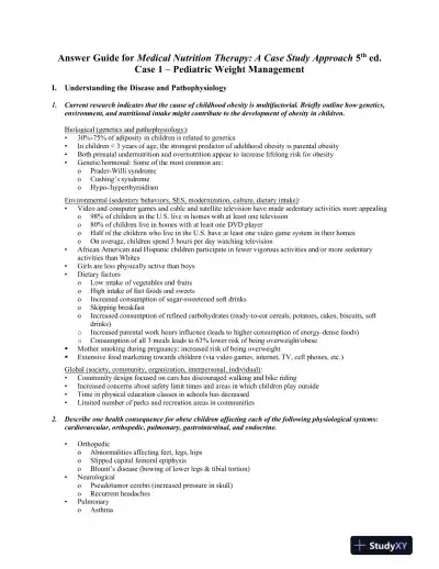 Medical Nutrition Therapy: A Case-Study Approach , 5th Edition Solution Manual - Page 1 preview image