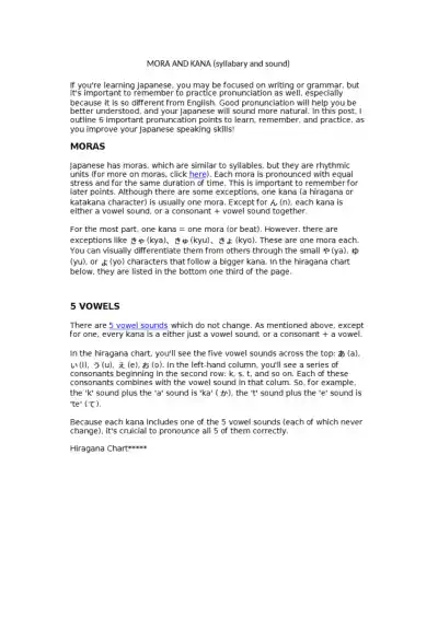 MORA AND KANA Accent Intonation - Page 1 preview image