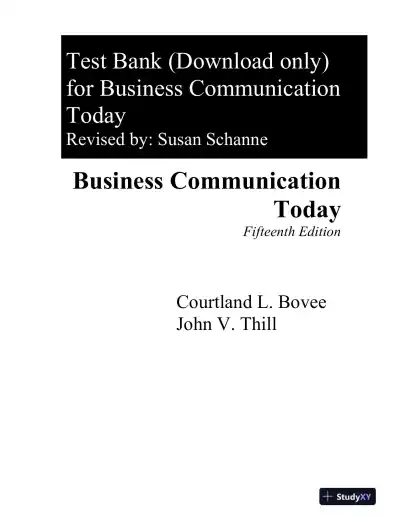 Test Bank for Business Communication Today, 15th Edition - Page 1 preview image