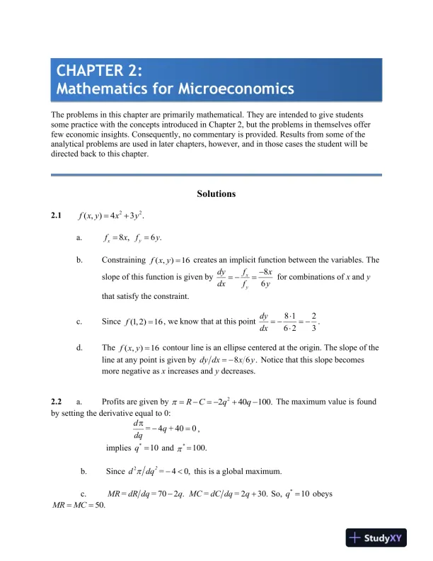 Microeconomic Theory: Basic Principles and Extensions , 12th Edition Solution Manual - Page 3 preview image