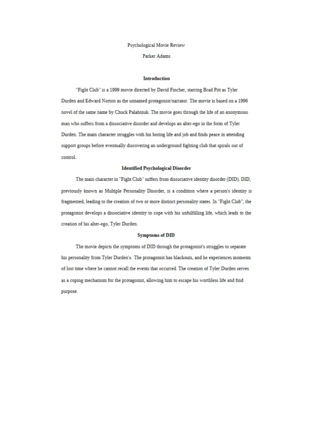 Understanding Dissociative Identity Disorder - Page 1 preview image