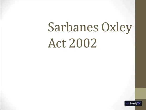 Sarbanes-Oxley Act 2002 - Page 1 preview image