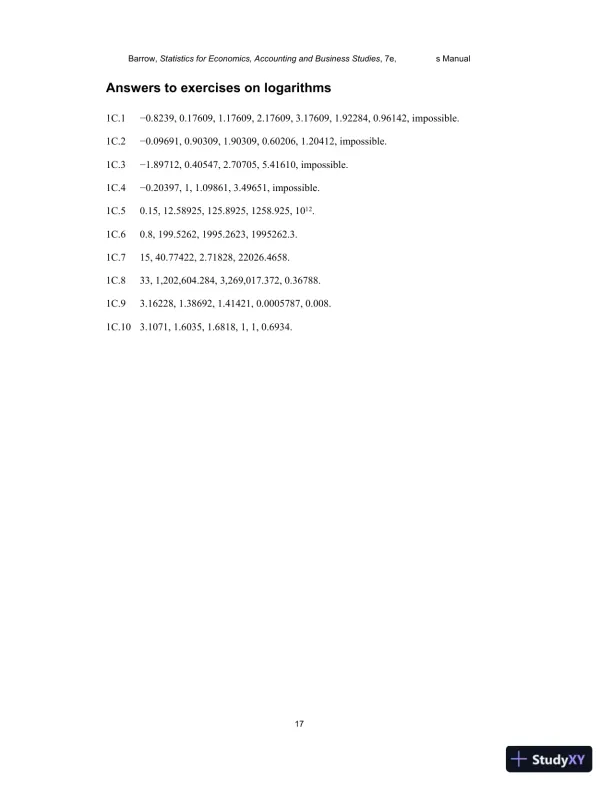 Solution Manual for Statistics for Economics, Accounting and Business Studies , 7th Edition - Page 16 preview image