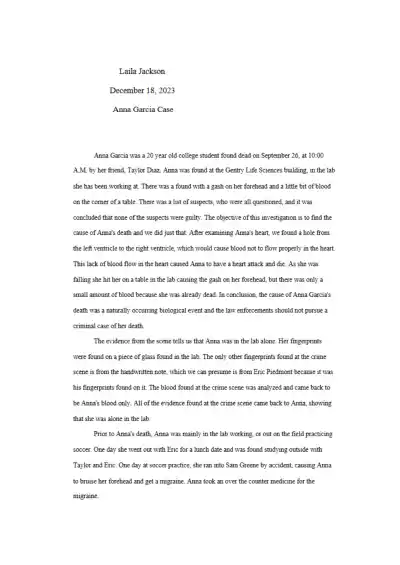 Case Closed Forensic Report - Page 1 preview image