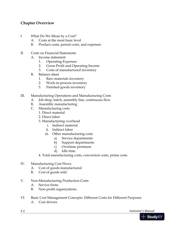 Lecture Notes for Managerial Accounting: Creating Value in a Dynamic Business Environment, 12th Edition - Page 13 preview image